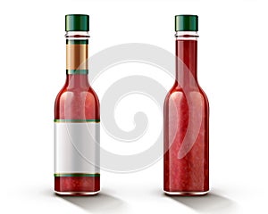 Hot chili sauce bottle mockup photo
