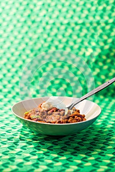 Hot chili sin carne with beans