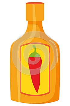 hot chilli pepper sauce bottle