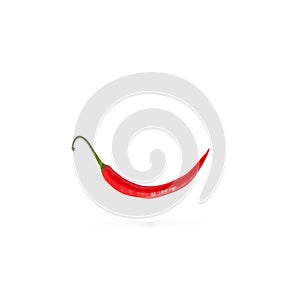 Hot chilly peppers isolated on white background