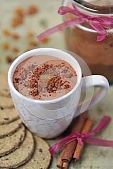 Hot chocolate with biscuits