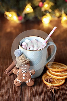 Hot chocolate with Christmas decoration