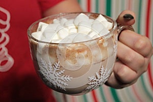 Hot Chocolate in Clear Snowflake Mug
