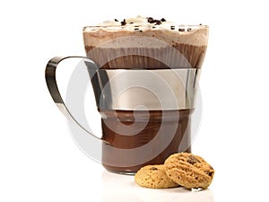 Hot Chocolate with Cookies on white Background