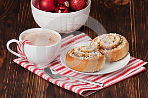 Hot Chocolate Drink. Cinnamon Swirls. Christmas