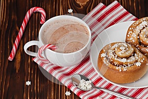 Hot Chocolate Drink. Cinnamon Swirls. Christmas