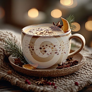 hot chocolate milk drink winter background