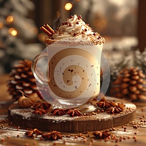 hot chocolate milk drink winter background