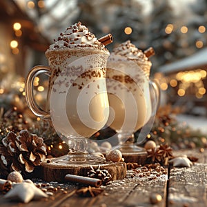 hot chocolate milk drink winter background