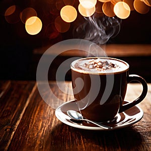 Hot chocolate, rich cocoa chocolate milk beverage drink