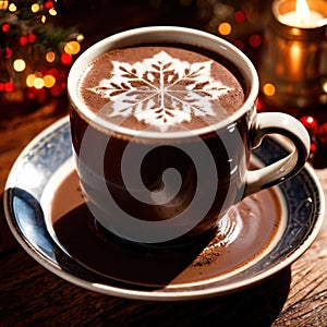 Hot chocolate, rich cocoa chocolate milk beverage drink