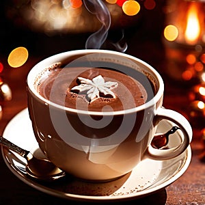 Hot chocolate, rich cocoa chocolate milk beverage drink