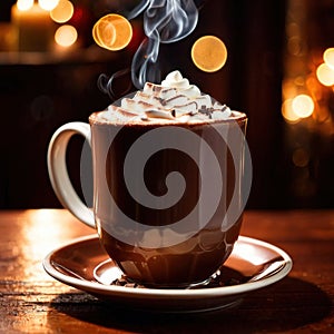 Hot chocolate, rich cocoa chocolate milk beverage drink