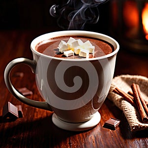 Hot chocolate, rich cocoa chocolate milk beverage drink