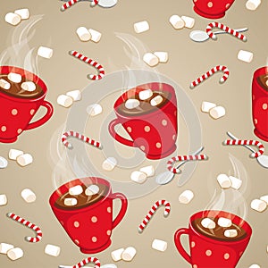 Hot chocolate seamless pattern