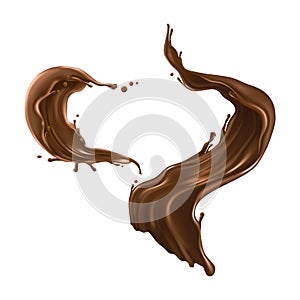 Hot chocolate splash realistic vector