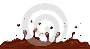 Hot chocolate splash on white background photo realistic vector