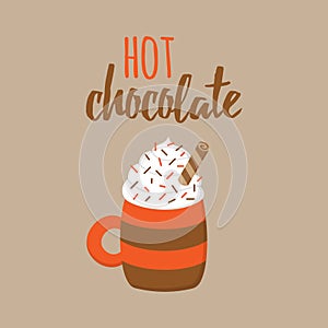 Hot chocolate vector graphic illustration