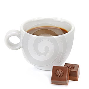 Hot Chocolate in a white ceramic mug. The image is a cut out, isolated on a white background