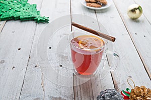 Hot christmas tea , Christmas decoration