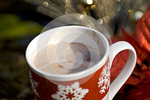 Hot Coco with christmas decorations