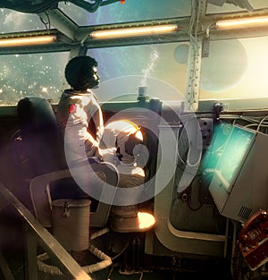 Hot cofee during travel in deep space
