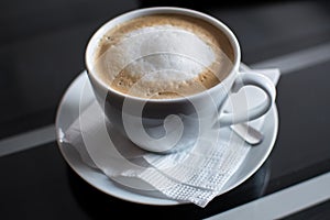 Hot coffe , soft focus photo