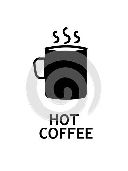 Hot coffee black icon