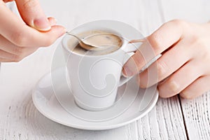 Hot coffee and breakfas time