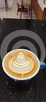 Hot coffee capucinno latte art photo