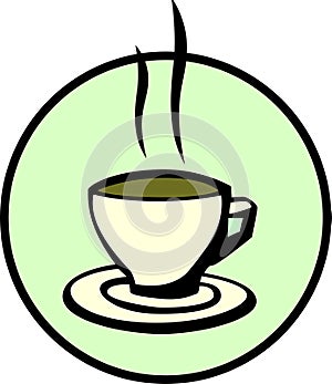 Hot coffee, chocolate or tea cup. Vector available