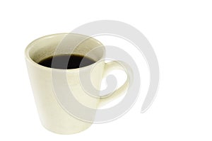 Hot coffee cup isolated white background.