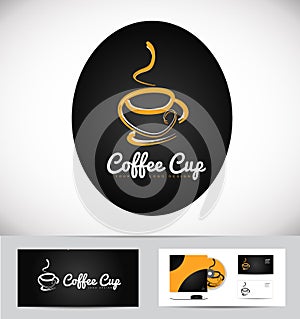 Hot coffee cup logo design