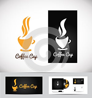 Hot coffee cup logo design