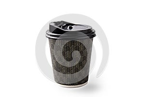 Hot coffee cup made from paper isoloated over white background