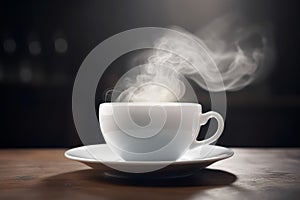 Hot coffee cup smoke. Generate Ai
