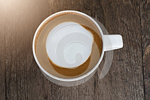 Hot coffee with foam milk