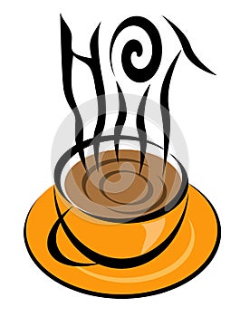 HOT coffee illustration