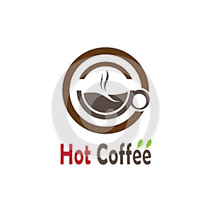 Hot coffee logo creative vector icon