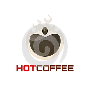 Hot coffee logo template