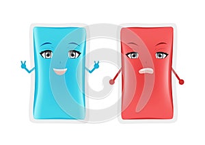 Hot and cold gel pack vector . first aid cartoon