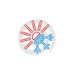 Hot and cold icon graphic design template