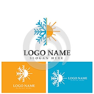 Hot and cold icon graphic design template.