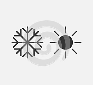 Hot, cold icon. Vector illustration, flat design.