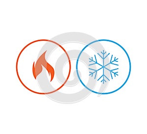 Hot, cold icon. Vector illustration, flat design