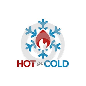 Hot in cold logo graphic design template vector illustration