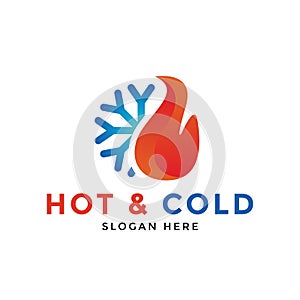 Hot and cold logo icon design template vector