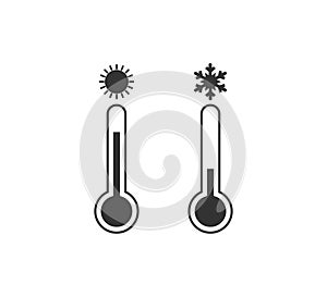 Hot, cold temperature icon. Vector illustration, flat design