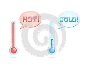 Hot and cold temperature icons