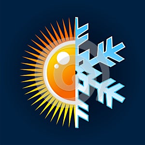 Hot and cold temperature symbol